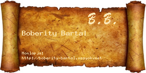 Boberity Bartal névjegykártya